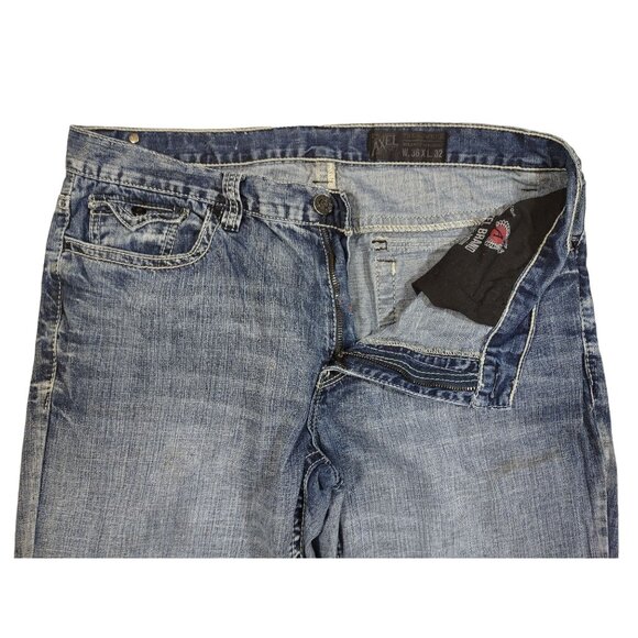 TK Axel Mens Jeans Treadwell Relaxed Straight Fit Mid Rise Flap Pockets 36x31 - Picture 3 of 8